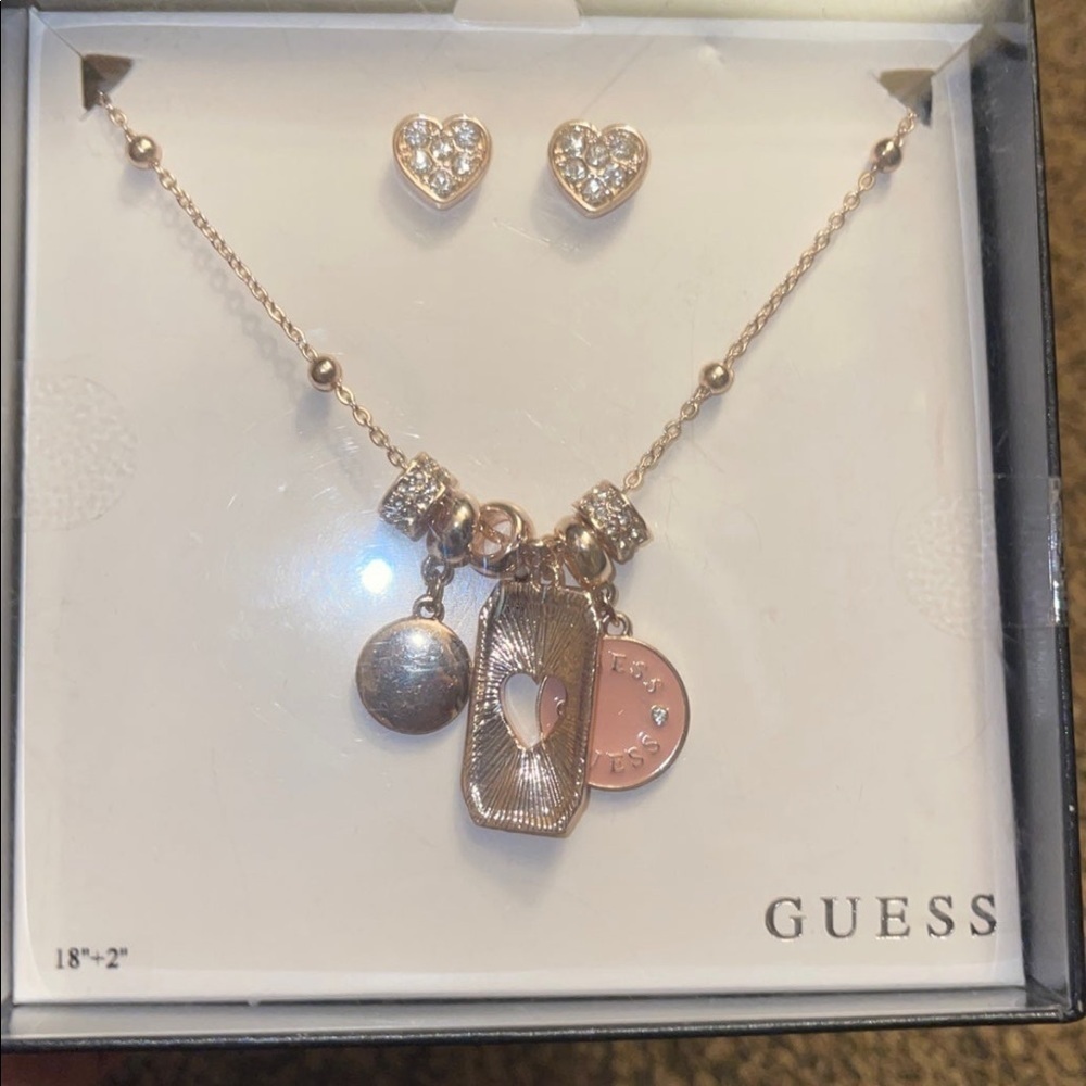 GUESS necklace and earrings